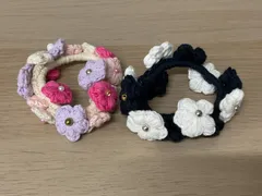 【ハンドメイド】　花モチーフ　シュシュ　②