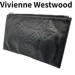 Vivienne Westwood ヴィヴィアンウエストウッド クラッチバッグ オーブ レザー ブラック
