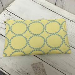 ハンドメイド　ミナペルホネン　タンバリン　イエローのポーチ