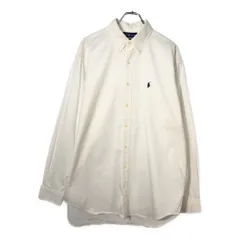 Polo by Ralph Lauren ポロ ラルフローレン BLAKE ボタンダウン 長袖シャツ ホワイト(メンズ L)中古 古着 X2548