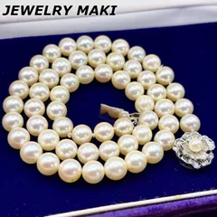 【本真珠】パール ネックレス 約7.2mm シルバー刻印 pearl necklace SILVER SV ジュエリーマキ JEWELRY MAKI ラウンドのサムネイル