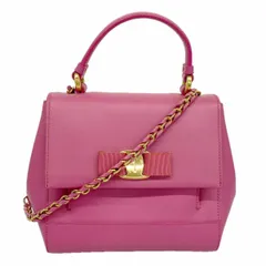 【6db0965】サルヴァトーレフェラガモ ハンドバッグ ヴァラ レザー ピンク ゴールド金具 2wayバッグ【中古】レディース