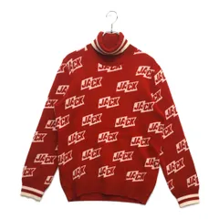 中古 メンズ ジャックバニー Jack Bunny!! セーター 6(LL) 赤 タートルネック 総柄 ニット 厚手