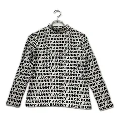 中古 レディース ジャックバニー Jack Bunny!! インナー 0(S) 白×黒 長袖 モックネック 総柄 起毛素材