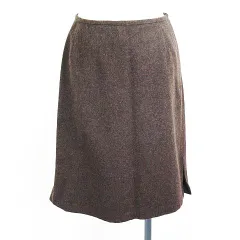 スイヴィ SUIVI スカート ボトムス ミモレ丈 セミタイト ウール混 38 ダークブラウン ※EKM