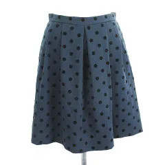 ロペピクニック ROPE Picnic スカート ボトムス ミニ丈 フレア タック ボックスプリーツ ドット フロッキー 38 ネイビー ※EKM