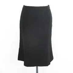 ナチュラルビューティーベーシック NATURAL BEAUTY BASIC スカート ボトムス ミモレ丈 マーメイド ウール S ブラック ※EKM