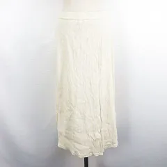 ジーユー GU スカート ボトムス リブ ラップ ミディ イージー ストレッチ XL ナチュラル ※EKM