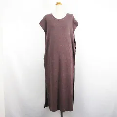 ジーユー GU ニット ベスト ロング丈 サイドオープン XL ブラウン ※EKM