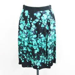 ミラショーン mila schon スカート ボトムス ひざ丈 タイト 花柄 40 ブラック×グリーン ※EKM