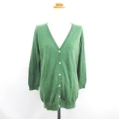 サマンサモスモス SM2 ニット カーディガン 長袖 Vネック 薄手 ウール混 グリーン ※EKM