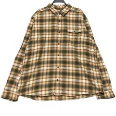 パタゴニア ネルシャツ XL チェック ライトウェイト フィヨルド フランネル シャツ 長袖 Patagonia 54020 ブラウン ベージュ カーキ系 オーバーサイズ ビッグシルエット 古着 オーガニックコットン / IA368