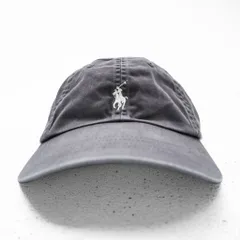 Polo Ralph Lauren ヴィンテージ加工 6パネル キャップ FREE アジャスター グレー スモールポニー ロゴ 刺繍