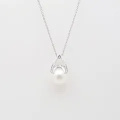 ミキモト M コレクション ペンダント ネックレス 白蝶真珠 ダイヤモンド 12.6mm 約0.25ct 750WG 箱 付き Sランクのサムネイル
