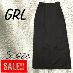 GRL ロングタイトスカート S 黒 ブラック スリット グレイル