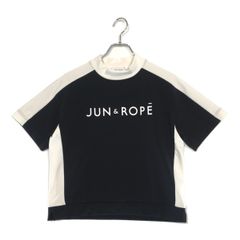 JUN&ROPE ジュンロペ バイカラーモックネック半袖プルオーバー M