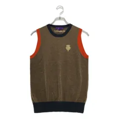中古 レディース ビームスゴルフ BEAMSGOLF ベスト M 茶系 クルーネック ニットのサムネイル