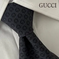 《美品》GUCCI (グッチ) シルクネクタイ イタリア製 総柄 GGパターン ブラック