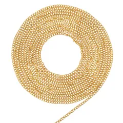 アクセサリーパーツ ネックレス ジュエリー用 ブレスレット チェーン 金属 バッグ 耐久性 リングチェーン 手芸用品 3x2mm 手作り用 小豆タイプ アズキチェーン 素材 真鍮 材料 約5m入り PandaHall ゴールド PH