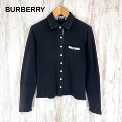 BURBERRY LONDON バーバリーロンドン ホース ロゴ刺繍 ノバチェック ポケット ロングスリーブ シャツ ブラック レディース 長袖 トップス
