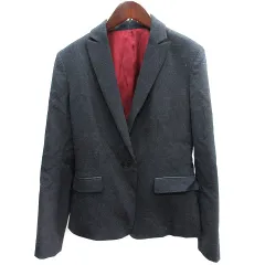 コムサイズム COMME CA ISM テーラードジャケット シングル 総裏地 千鳥格子 11 L チャコールグレー /AU