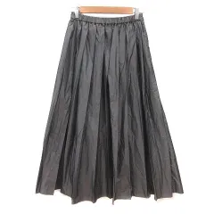 ユナイテッドアローズ UNITED ARROWS プリーツスカート ロング 38 チャコールグレー /MS