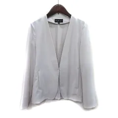 インディヴィ INDIVI ノーカラージャケット 36 S アイボリー /YI