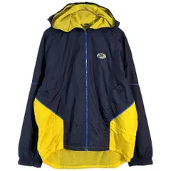 90年代 NIKE ナイキ フーデッド ナイロンジャケット スポーツ ネイビー(メンズ M)中古 古着 X7620