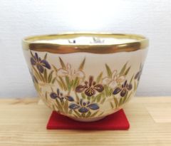 逢絢亭・新品】茶道具 筒茶碗 楽焼 黒楽 寒月の図 松楽窯 紙箱入り