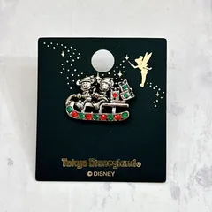 東京ディズニーランド ミッキー ミニー クリスマス ソリ ピンバッジ ブローチ