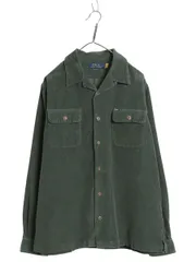 【お得なクーポン配布中!】 ポロ ラルフローレン コーデュロイ オープンカラー シャツ メンズ L / コットン ループ留め 開襟 ワンポイント 細畝 ボックス ジャケット