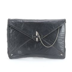 Jean Paul Gaultier Leather Second Bag Clutch Pouch Commuting Business Genuine Leather Black Brand A4 Men's EEM DJ33-10 [Used]