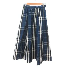 アズノウアズ as know as プラス plus フレアスカート ロング チェック F 青 ブルー 白 ホワイト 黒 ブラック 黄 イエロー /MS