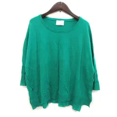 アーバンリサーチ URBAN RESEARCH ライト lite ニット カットソー クルーネック 七分袖 F 緑 グリーン /MS