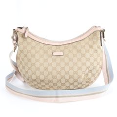 GUCCI ベージュ ショルダーバッグ GG ハーフムーン 肩掛け 斜め掛け 