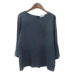 セオリーリュクス theory luxe ブラウス Vネック 七分袖 38 M 紺 ネイビー /MN