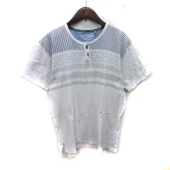 クロコダイル CROCODILE ヘンリーネック カットソー 半袖 総柄 M マルチカラー /YI