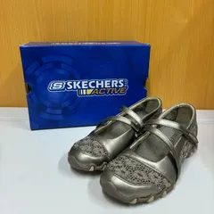 SKECHERS スケッチャーズ ストラップシューズ バレエシューズ コンフォートシューズ パンプス 未使用品 レース柄 シルバーゴールド 23.0㎝ 516