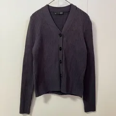 【美品】Dazy デイジー リブ Vネック カーディガン サイズM 長袖 ダークグレー　　　　T-191