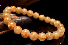 【１点物】金運向上！ ゴールドタイチンルチルクォーツ　8mm　ブレスレット パワーストーン 天然石 _MC7541