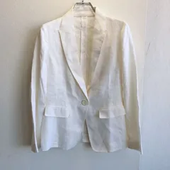 美品✨ クード シャンス COUP DE CHANCE テーラード ジャケット 麻 リネン linen 日本製 made in Japan ピークドラペル 白 ホワイト オフィス カジュアル きれいめ 薄手 ノッチドラペル 上品 羽織り オフィス カジュアルのサムネイル