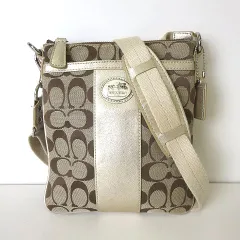 コーチ COACH バッグ ショルダーバッグ 43976 シグネチャー キャンバス クロスボディ 斜め掛け ベージュ ブラウン ゴールド かばん 鞄 カバン