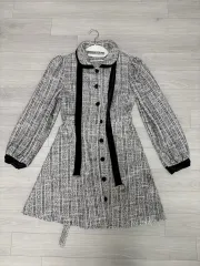 ツイードニットワンピース ゲストルック