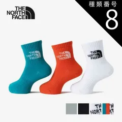 種類8：WK/JM ザ・ノース・フェイス THE NORTH FACE 靴下 キッズ 3足セット TNF ジャカード ロゴ 3P クルー ソックス NNJ82411 K J LOGO 3P CREW 消臭 白 黒 クルーソックス 子ども まとめ買い 子供 通園
