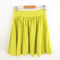 バナナリパブリック BANANA REPUBLIC ミニスカート フレア ストレッチ 黄 0 *E699