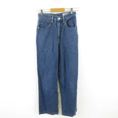 ボブソン BOBSON デニムパンツ ジーンズ ハイウエスト ロング 青 S *A709