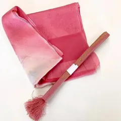 ［7575］帯締め 帯揚げ セット 草花文様 金彩 ぼかし 正絹 着物 帯絞め