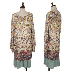 ツモリチサトTSUMORI CHISATO ウールラメグラフィックプリントレイヤードデザインチュニック マルチ2