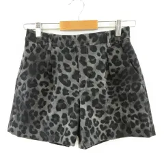 ルージュヴィフ Rouge vif ショートパンツ ヒョウ柄 黒 グレー 36 *A322