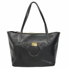 ★SALE【6cd4784】サルヴァトーレフェラガモ トートバッグ ガンチーニ レザー ブラック ゴールド金具【中古】レディース